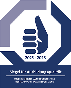 Das HWK Siegel für Ausbildungsqualität für 2025-2028 von der HWK Dortmund